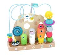 Vilac Wooden 1-5 Counting Frame, Multi-Activity Early Development, Educational, Montessori Stacking Game, Promotes Imagination, Sun, Star, Planet, Rocket, Astronaut, UFO, Spaceship Theme, 18 Months+