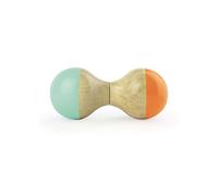 Vilac Wooden Chak-Chak Maraca Metal Rattle, Musical Toy Instrument For Kids, Percussion Toy for Baby/ Infant, Made in Jura Mountains, Mint and Orange (1 Piece), 12 Months+