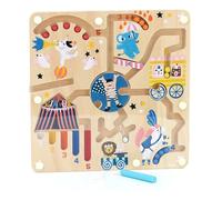 Vilac Wooden Magnetic Maze Puzzle, Marbles Protected Under Plexiglass, Has 1 Stylus, Matching and Logic Montessori Game, Fine Motor Skills, 2 Yrs+, 22.5 x 2 x 22.5 cm, Circus By Michelle Carlslund