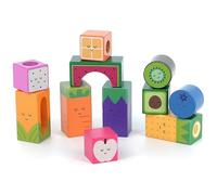 Vilac Wooden Stacking, Balancing Game, Montessori Toy, Non-Toxic Paint, No Battery Needed, Various Shapes, Sounds, Colors, 18 Months+, Illustrated by Andy Westface, 11 Musical Cubes Fruits Vegetables