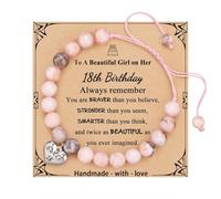 VilaGi 18 Year Old Birthday Gifts for Girls,18th Birthday Gifts for 18 Year Old Girls,Natural Stone Heart Sweet Birthday Bracelets for G/irls,Presents for Daughter Sister Granddaughter Niece,&Cards