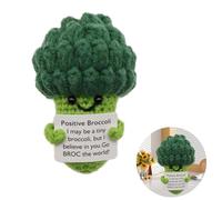 VilaGi Emotional Support Broccoli Gifts,Funny Positive Pineapple Gifts Cute Knitted Crochet Doll with Positive Card Gifts for Women Men Kids,Good Luck Gifts for Her Him Girlfriend Boyfriend Birthday