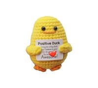 VilaGi Emotional Support Duck,Funny Positive Duck Gifts Knitted Crochet Doll with Positive Card for Women Men Kids,Cute Emotional Support Gift,Good Luck Gifts for Her Him Friend Colleague Teacher