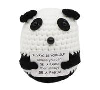 VilaGi Emotional Support Panda Gifts,Funny Positive Panda Gifts Cute Knitted Crochet Doll with Positive Card for Women Men Kids,Good Luck Gifts for Her Him Girlfriend Boyfriend Birthday Present