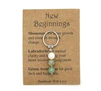 VilaGi Keyrings for Women,Key Chains for Women Crystal Keychain Gift Good Luck Moonstone with Card Charms Keyring New Beginnings Gifts,for Ladies Inspirational Encouragement Family Friends Colleagues