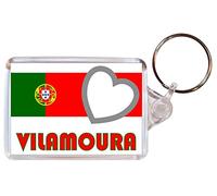 Vilamoura - Love Portuguese/Portugal Towns & Cities Flag - Double Sided Large Keyring Souvenir/Gift/Present