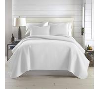Vilano Springs, Premium Quality, Soft, Wrinkle, Fade, & Stain Resistant, Easy Case, Oversized Quilt Cover Set with 1 Quilt Set and 2 Shams, King / California King, Bright White