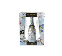 Vilarnau Brut Reserva Organic Cava 75cl Gift Pack & 2 flutes (Pack of 6)