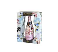 Vilarnau Brut Rose Reserva Organic Cava 75cl Gift Pack & 2 flutes (Pack of 6)
