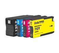 Vilaxh Compatible Ink Cartridge Compatible With HP712 XL 712XL 3ED71A 3ED67A Compatible With DesignJet T210 T230 T250 T630 T650 Printers(1 SET)