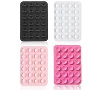 Vilboce 4 Piece Cell Phone Suction Cup,Silicone Suction Cup Cell Phone, Adhesive Back,For Mobile Power Cellphones Selfies and Videos (Black white Pink)