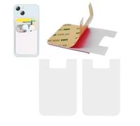 Vilbocr 2Pack Self Adhesive Credit Card Holder for Cell Phone - Silicone Sticky, for Business Cards - Portable Cash Binder (White)