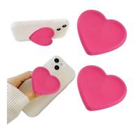 Vilbocr 2PCS Heart-Shaped Silicone Mobile Phone Grip Stand, Collapsible Cellphone Finger Grip Holder for Smartphone Tablet Cell Phone Accessory Compatible phone case (Rose red)
