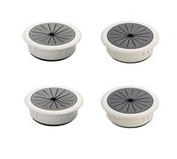 Vilbocr 4PCS Flexible Desk Grommet,50mm/2 inch Desk Grommet Aperture,Data Cable Storage and Sorting Tools,Wire Cord Cable Grommets Hole Cover,for Office PC Desk Cable Cord Organizer (White)
