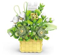 Vilbocr Mini Flower Bouquet Building Sets,Creative DIY Tiny Plants Succulent Toys Flower Bonsai Building Unique Decoration Home,for Girls Boys Adults Kids Ages Birthday Gift (Jasmine)