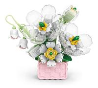 Vilbocr Mini Flower Bouquet Building Sets,Creative DIY Tiny Plants Succulent Toys Flower Bonsai Building Unique Decoration Home,for Girls Boys Adults Kids Ages Birthday Gift (Mountain Lotus)