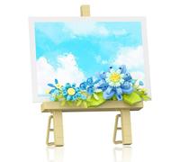 Vilbocr Mini Flower Building Bouquet Set，Block easel For desk decorations and message stickers.Flower Building Toys Building Blocks Flower (Blue 357Pcs)