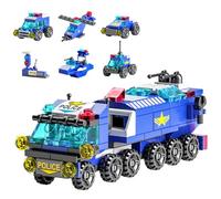 Vilbocr Police Car Toy Building Set for Kids Ages 5-12 | 147-Piece Construction Toy with Moving Wheels Car Chase Adventure Playset