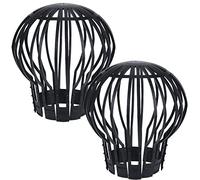 Vilde Protection Basket Gutter Filter for Downpipes Against Blockages Leaves Black Set of 2, 12,5 x 12,5 x 15 cm