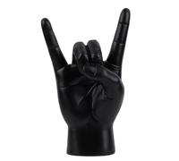 Vilead Metal Horns Sculpture,7.6" Gold Rock and Roll Hand Gesture Statue,Rock On Hand Sculpture,Gold Shelf Decor Accessories,Tabletop Statue Decor for Desk Bookshelf in Home (Black, Right Hand)