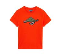 Vilebrequin Mens Tao Embroidered Turtle T Shirt, Red Tee Red M