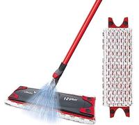 Vileda 1-2 Power Spray Mop & Extra Head Effortless Floor Cleaning with Microfiber Technology Suitable for All Hard Floor Types Includes Refillable Reservoir for Customized Cleaning Solutions - Red