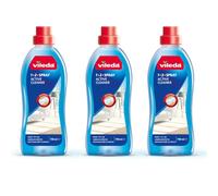 Vileda 1-2 Spray Active Cleaner, Diluted Cleaning Liquid for 1-2 Spray Mop, Pack of 3 750ml, Streak Free Cleaning Solution for Floors, Fresh Scent
