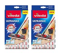 Vileda 1-2 Spray Microfibre Pads Refill Mop Head Replacement Set Ultramax and Spray Mops, Pack of 2 Refills