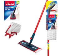 Vileda 1-2 Spray Microfibre Flat Spray Mop with Extra Microfibre Refill Pad, Red