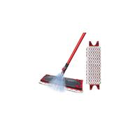 Vileda 1-2 Spray Mop, Microfibre Flat Floor Spray Mop with Extra Head Replacement, Set of 1x Mop and 1x Refill, Red