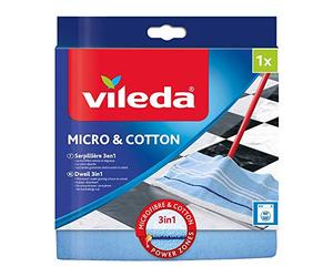 Vileda 129310 Floor Cloth Microfibre and Cotton 3-in-1