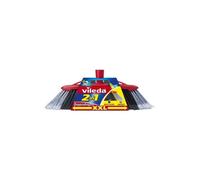 Vileda 137396 2-in-1 Double Corner Indoor Broom, 2-in-1 Fiber Technology, Effective Against All Kinds of Dirt