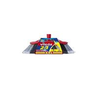 Vileda 137396 2-in-1 Double Corner Indoor Broom, 2-in-1 Fiber Technology, Effective Against All Kinds of Dirt