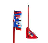 Vileda 160498 Long Handled Dustpan and Brush Set - 3 Action Broom and Dust pan with Long handle to reduce bending.