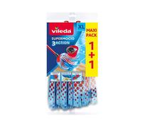 Vileda Supermocio 3Action XL Mop Head Replacement 2 Twin Packs 4 Refills
