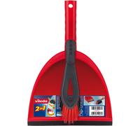 Vileda 2-in-1 Dustpan Set, Red