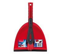 Vileda 2-in-1 Dustpan Set, Red