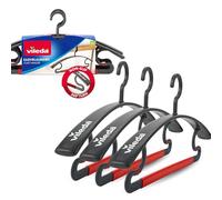 Vileda 3-in-1 Clothes Hangers Set of 3 - Non-Slip Coat Hangers with Trouser Bar and 360° Swivel Hook - Space-Saving Shape-Retaining Wardrobe Hangers for Suits, Jackets, Shirts and Trousers