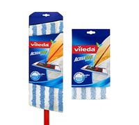 Vileda Active Max Flat Mop with Extra Microfiber Refill, Red