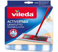 Vileda ActiveMax Lavatutto Flat Mop Refill Microfibre & Cotton | Fast Drying Absorbent Floor Cleaning Pad | Replacement Mop Head for Tiles Laminate Vinyl Wood & Hard Floors