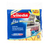 Vileda Ultra Fresh Multi-Purpose Cloth, Removes Greasy Dirt Even Without Chemicals, Extremely Absorbent, Leaves a Streak-free Shine, Stays Hygienically Fresh Longer - Pack of 6