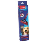 Vileda Pet Pro Always Clean Broom - Rubber broom perfect for removing pet hair, Attracts and collects dirt and pet hair, Safe and effective for all floors, Easy to clean