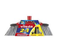 Vileda Broom 2In1 Classic Red Black With Gray Brushes