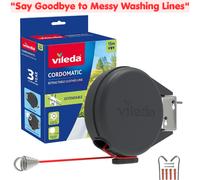Vileda Cordomatic Retractable Washing Line 15m Clothes Dryer Indoor Outdoor Wall