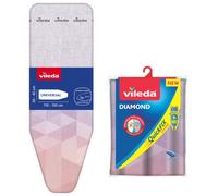 Vileda Diamond 130 x 45cm Ironing Board Cover - Pink & Grey