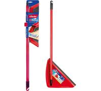 Vileda DuActiva Anti Dust Broom + Long Handle Dustpan, Red, 8 x 28.5 x 80 cm