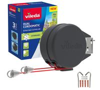 Vileda Dual Cordomatic Retractable Washing Line, 30m (2 x 15m Clothes Line)