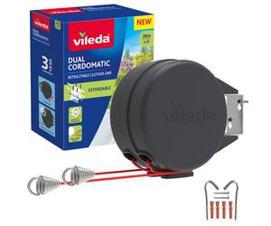 Vileda Dual Cordomatic Retractable Washing Line, 30m (2 x 15m Clothes Line)