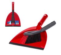 Vileda Dust Pan Brush Set 2in1 Brush and Pan Set with Durable Bristles Easy to Sweep Rubber Blade Ergonomic Handle and Clip to Combine for Easy S