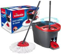 Vileda Easy Wring And Clean Turbo Microfibre Mop And Bucket Set Smart Spin Grey